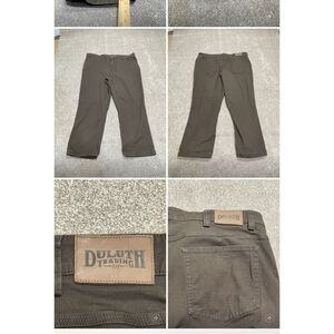 Duluth Mens Flex Fire Hose Relaxed Fit Carpenter Pants 46x30 Brown Heavy Duty
